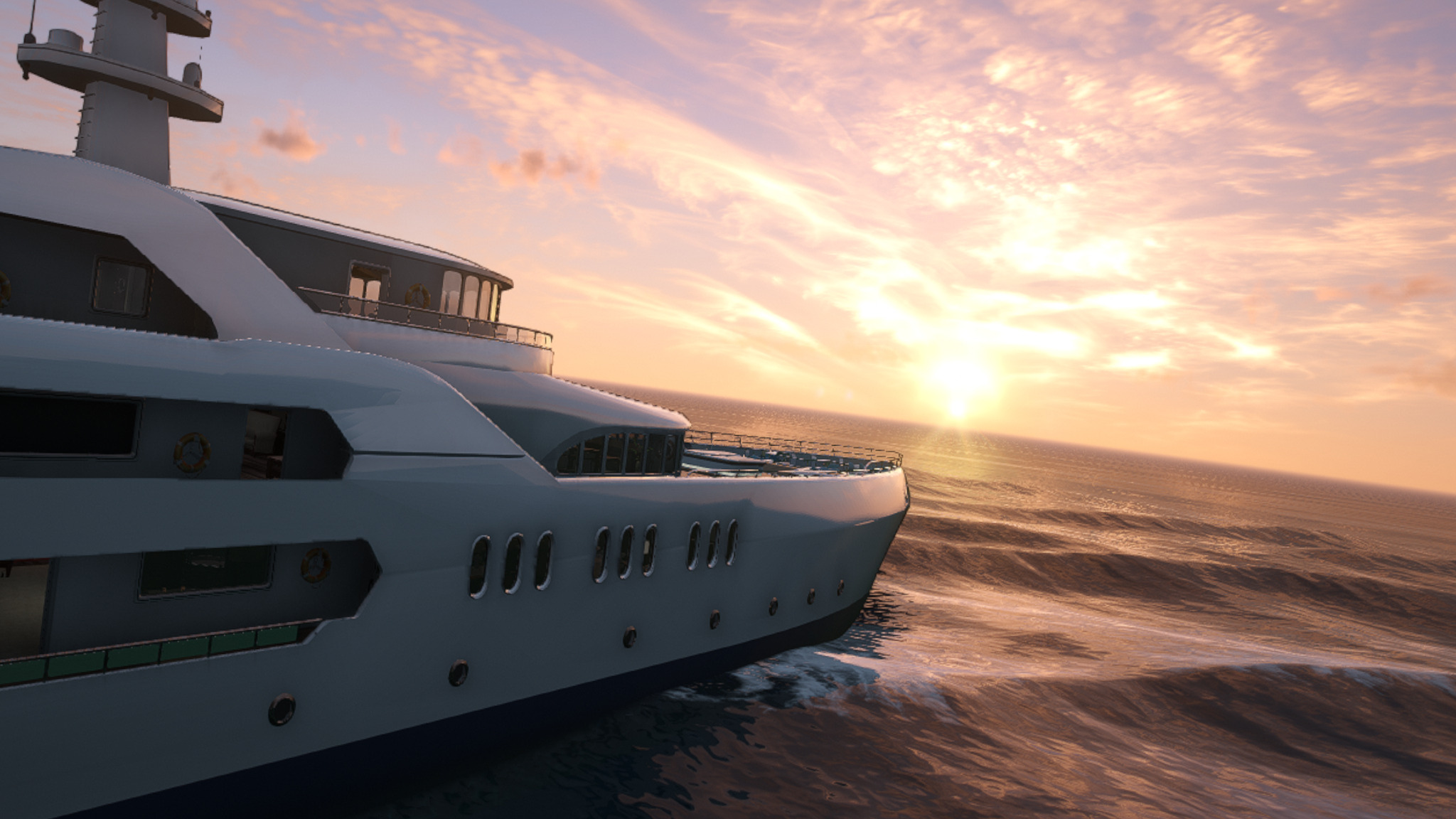 Yacht bei Sonnenuntergang auf Austria Pixel Roleplay